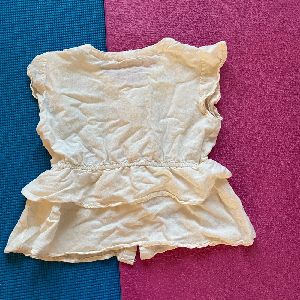 Cream Button-Up Ruffled Top - Picture 2 of 2